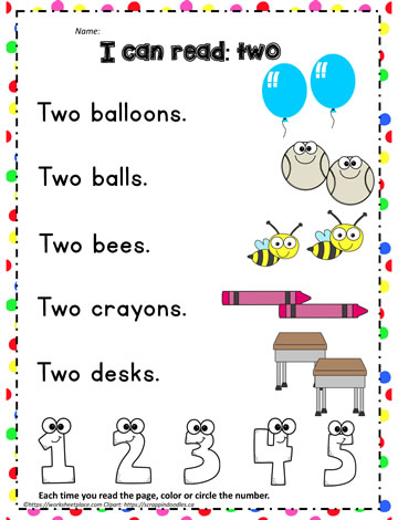 Sight Word to Read - two